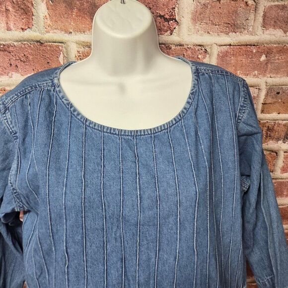 Vintage 90s Cotton Maxi Dress | New Direction | Women’s Medium | Blue - Picture 2 of 8